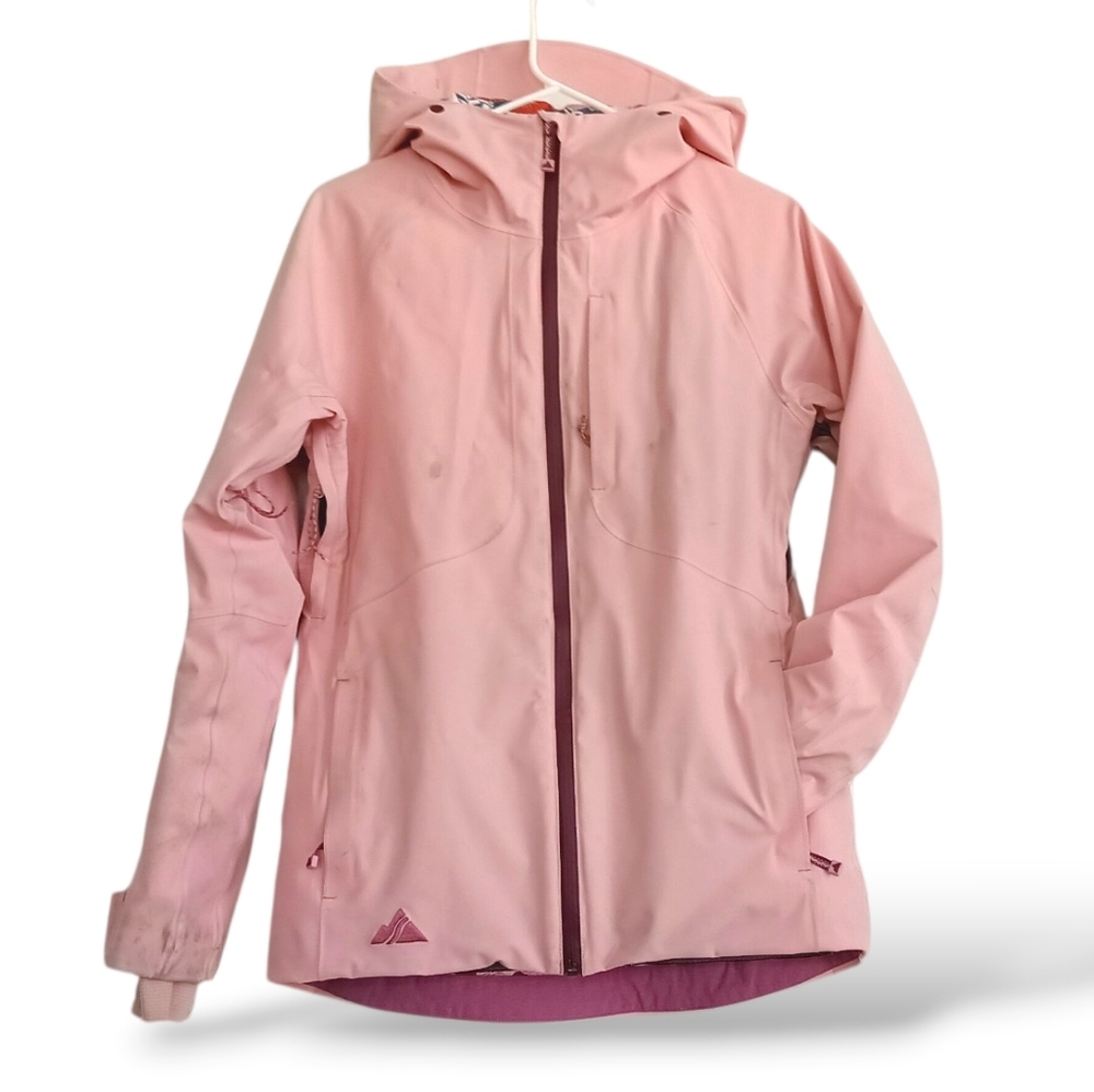 Strafe Blush Pink Hooded Ski Jacket Floral Liner Winter Insulated Waterproof MED